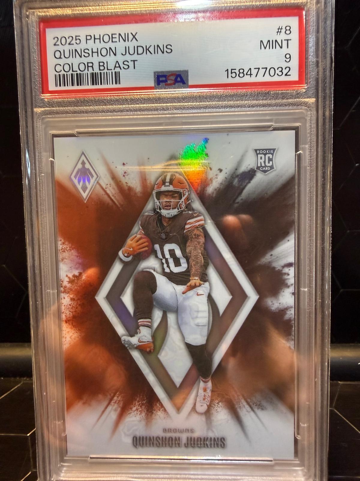 2025 Panini Phoenix Quinshon Judkins #8 Color Blast RC PSA 9