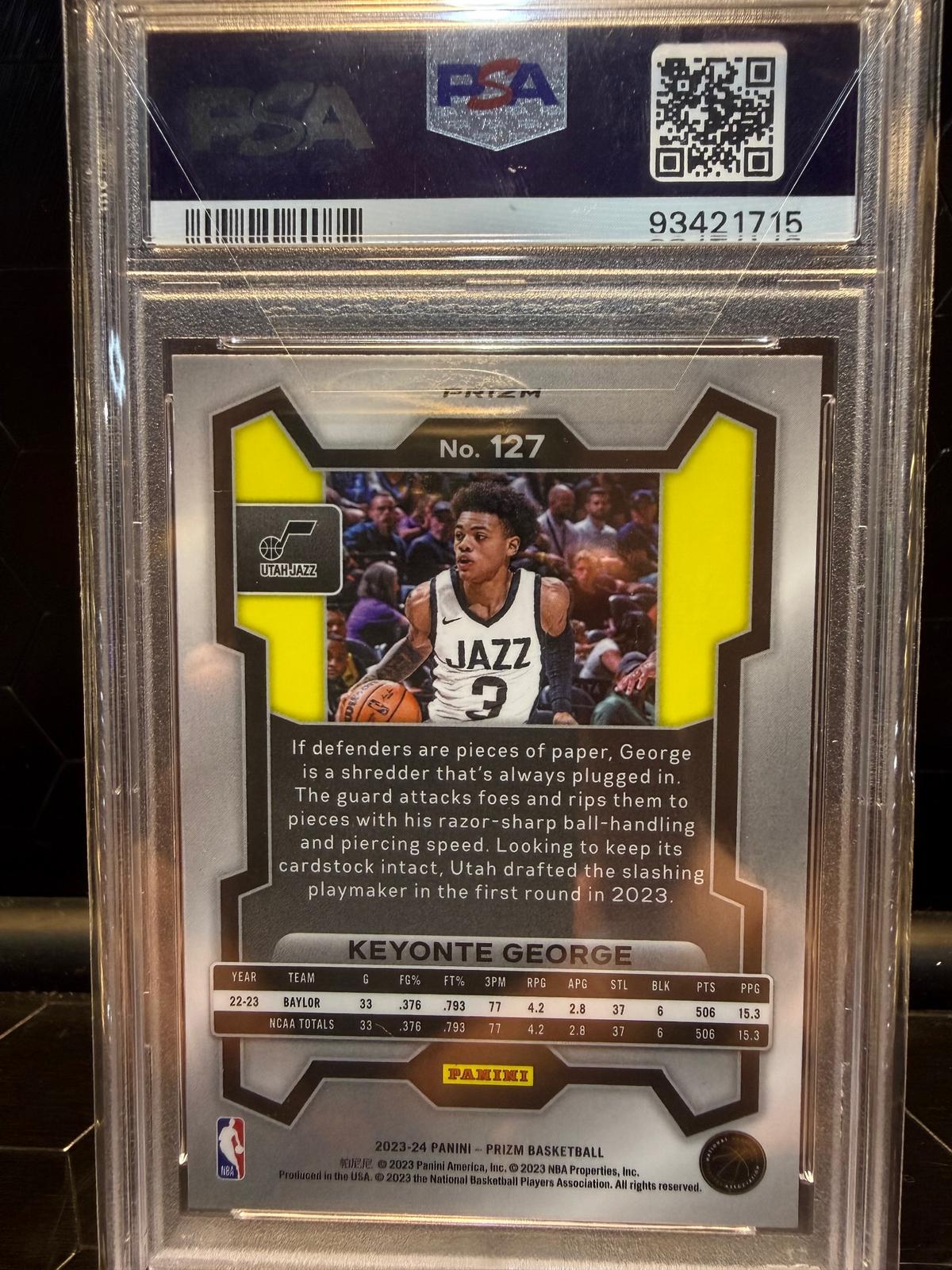2023-24 Panini Prizm #127 Keyonte George Silver PSA 10