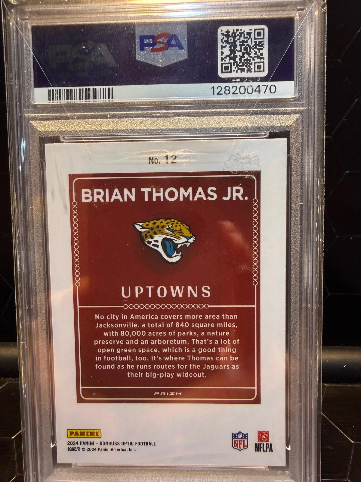 2024 Donruss Optic #12 Brian Thomas Jr. Uptowns PSA 9