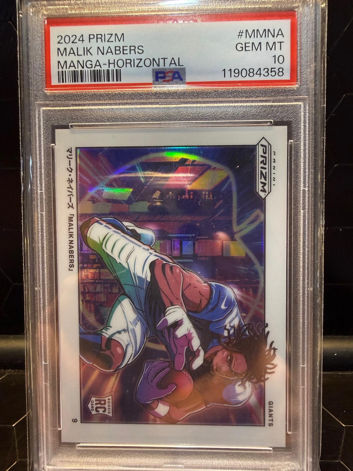 2024 Panini Prizm #10 Malik Nabers Manga - Horizontal PSA 10