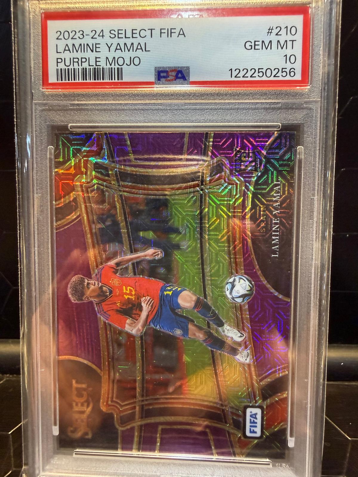 2023-24 Panini Select #210 Lamine Yamal Purple Mojo PSA 10