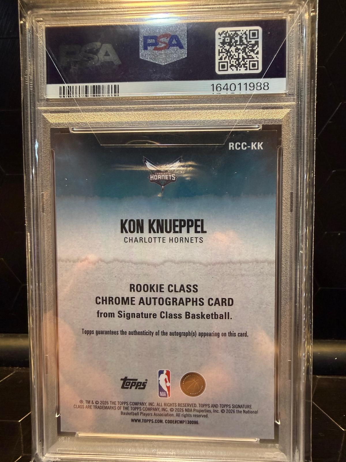2025 Topps Signature Class Kon Knueppel #RCC-KK Rookie Class Chrome Auto PSA 9