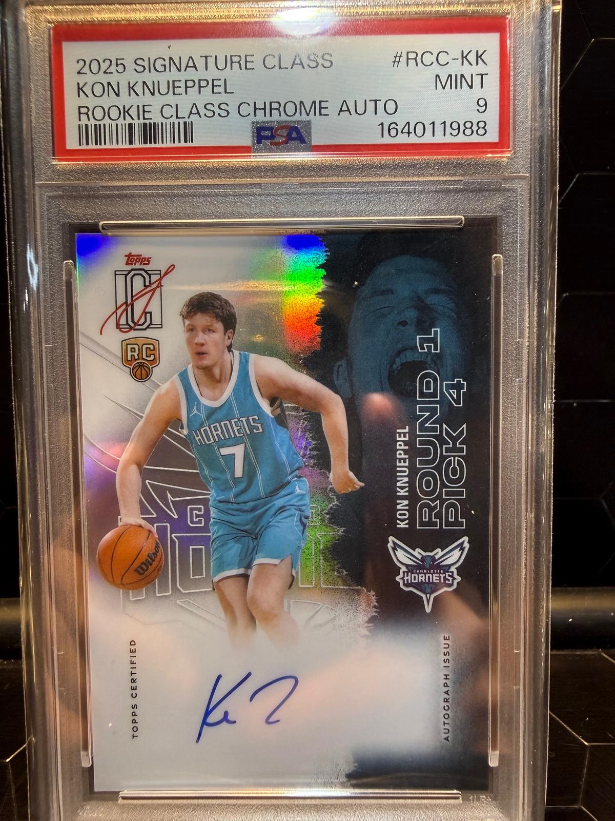 2025 Topps Signature Class Kon Knueppel #RCC-KK Rookie Class Chrome Auto PSA 9