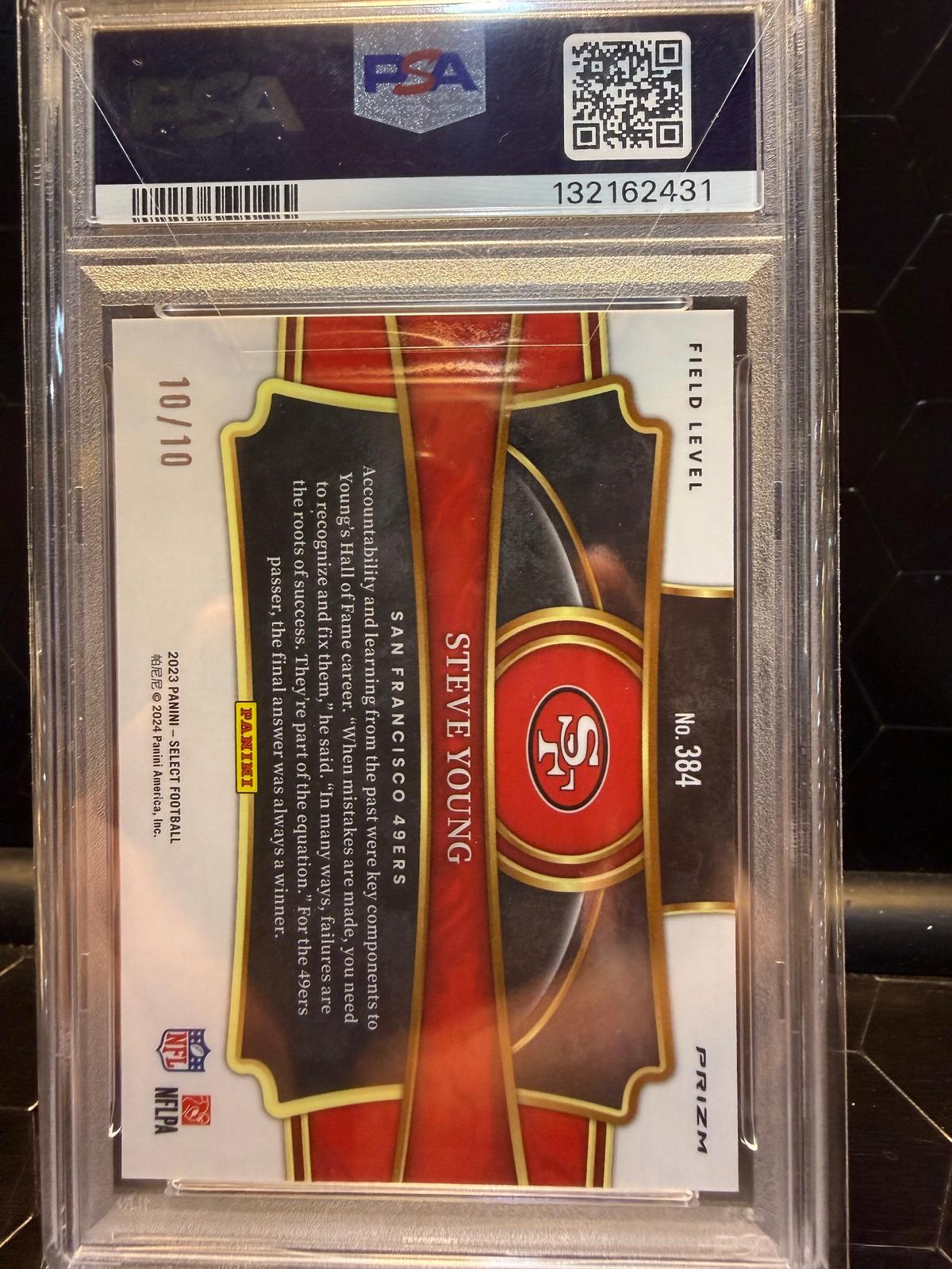 2023 Select Steve Young #384 Field Level Dragon Scale Gold Prizm /10 PSA 10