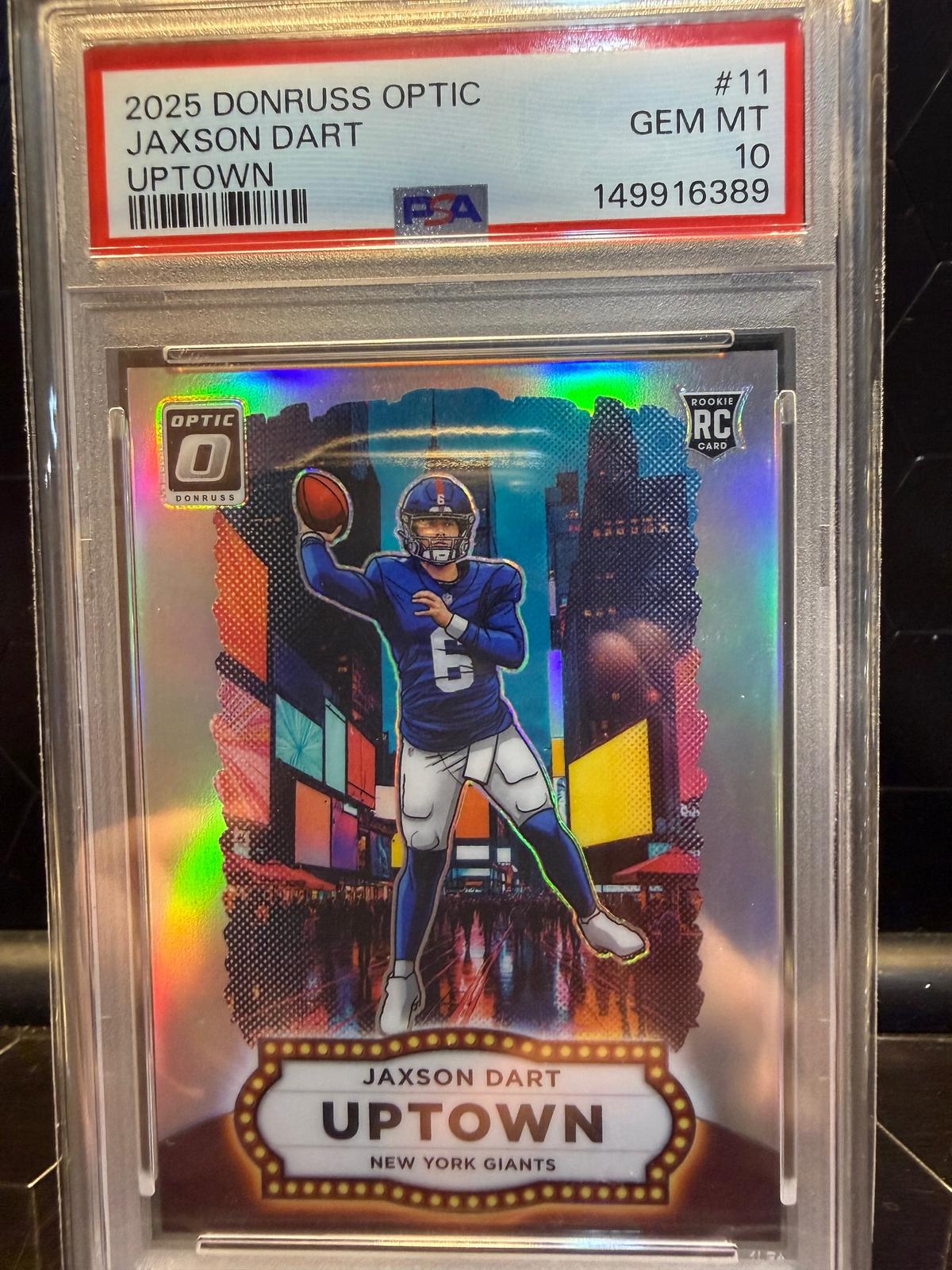 2025 Donruss Optic #11 Jaxson Dart Uptown PSA 10
