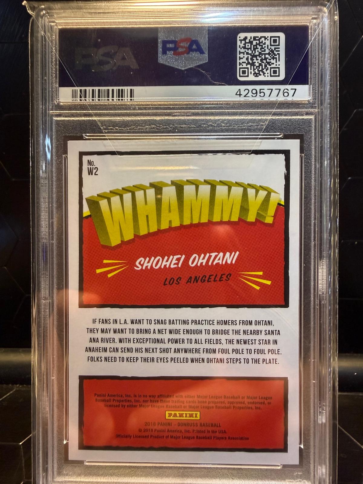 2018 Panini Donruss Shohei Ohtani #W2 Whammy! PSA 9