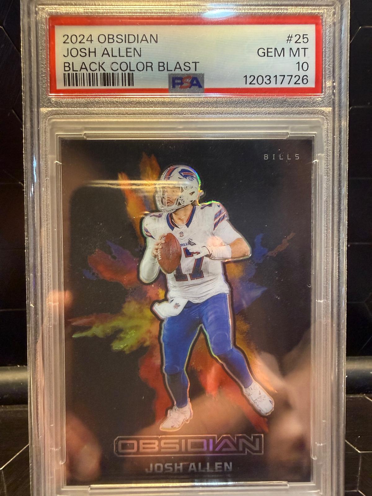2024 Panini Obsidian #25 Josh Allen Black Color Blast PSA 10