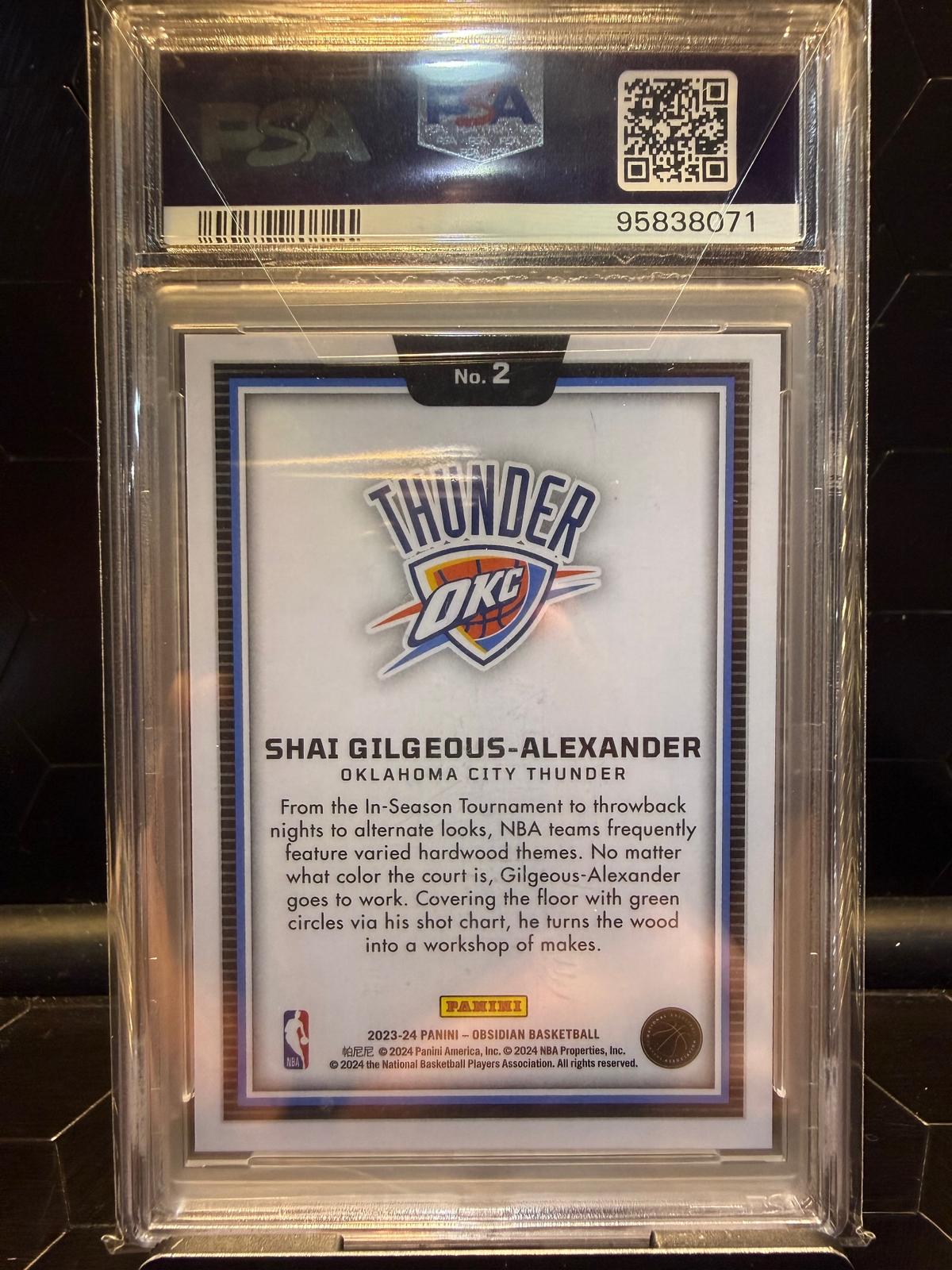 2023-24 Panini Obsidian Shai Gilgeous-Alexander #2 Black Color Blast PSA 9