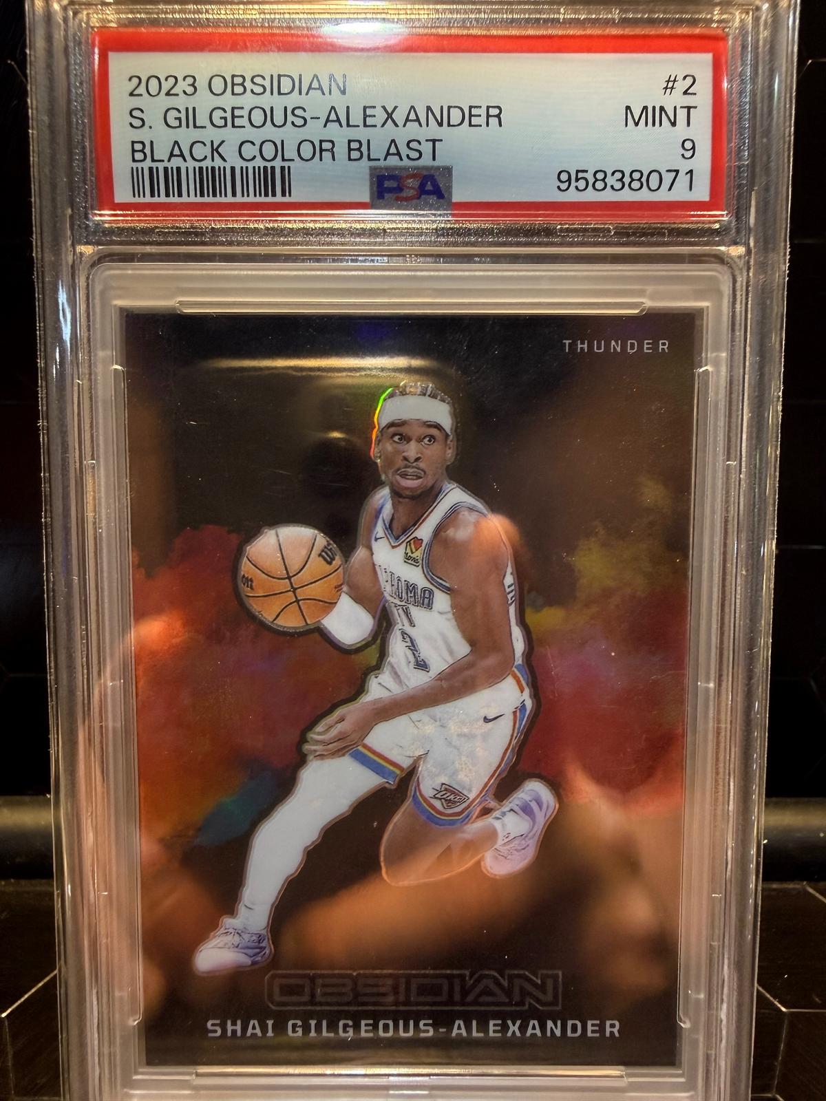 2023-24 Panini Obsidian Shai Gilgeous-Alexander #2 Black Color Blast PSA 9