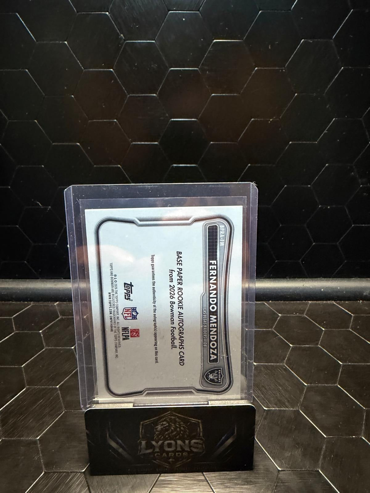 2026 Bowman Football Fernando Mendoza #BPRA-FM Green Rookie Autograph /99