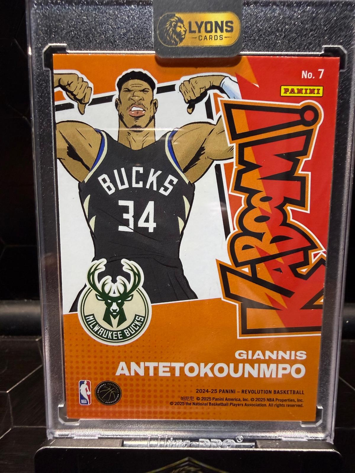 2024–25 Panini Revolution Giannis Antetokounmpo #7 Kaboom! Vertical SSP