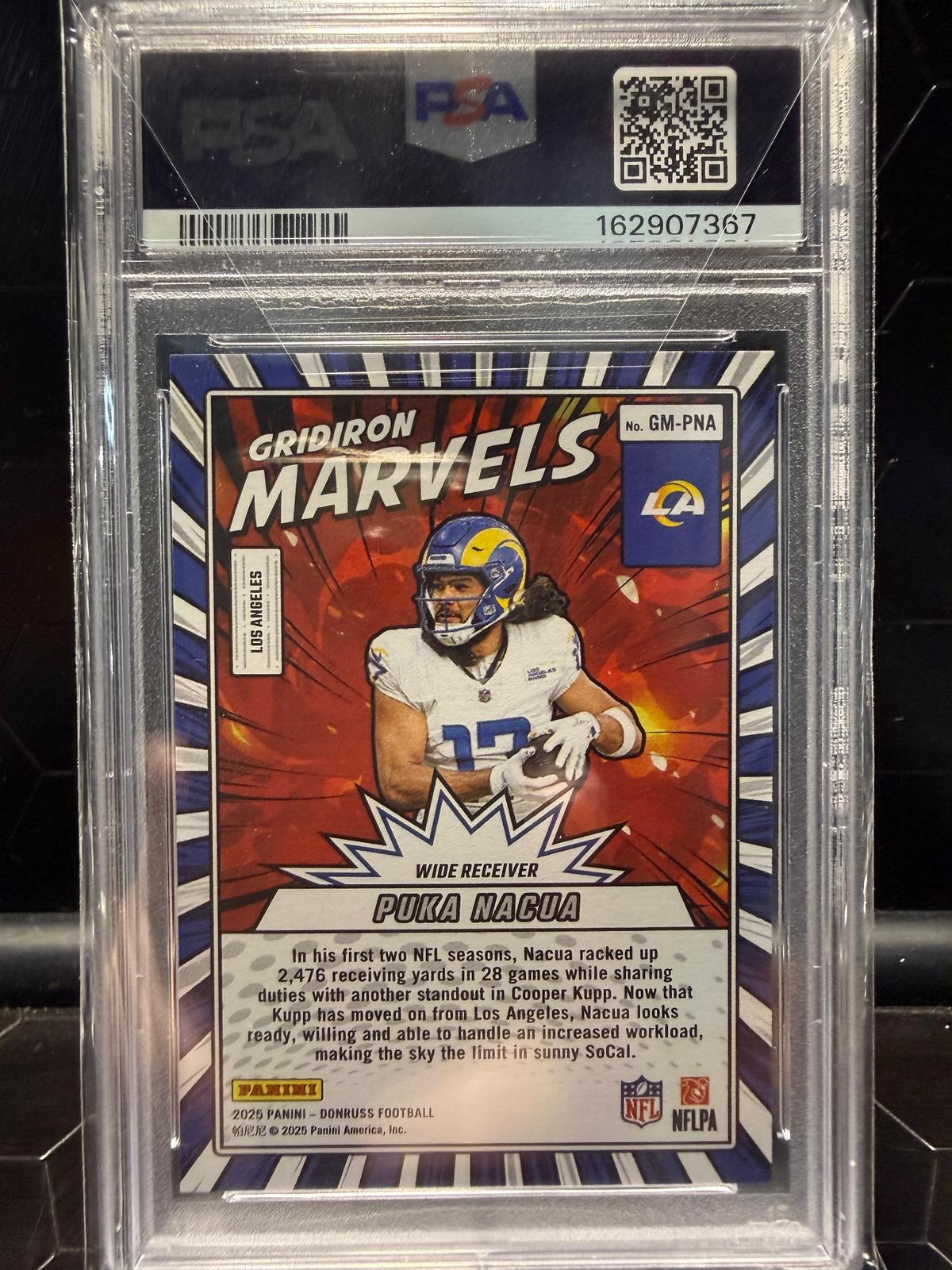 2025 Panini Donruss #GM-PNA Puka Nacua Gridiron Marvels PSA 10