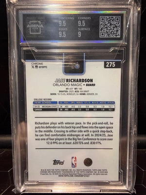 2025-26 Topps Chrome Sapphire Jase Richardson #275 RC Arena Club 9.5