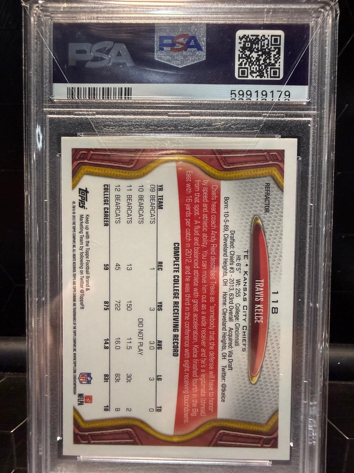 2013 Topps Chrome #118 Travis Kelce XFractor PSA 10
