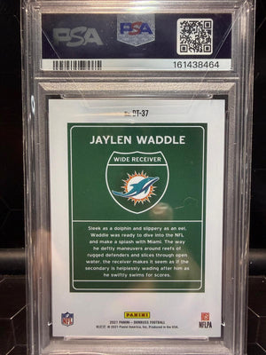 2021 Panini Donruss Jaylen Waddle #DT-37 Downtown! RC PSA 9