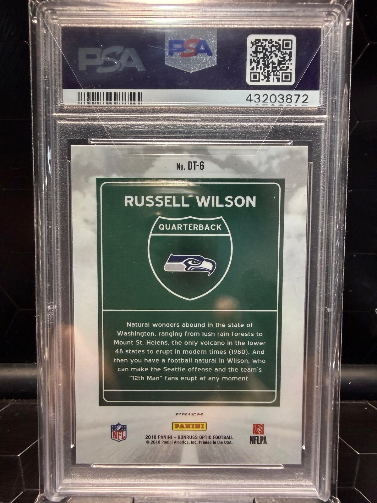 2018 Panini Donruss Optic Russell Wilson #DT-6 Downtown! SSP PSA 10