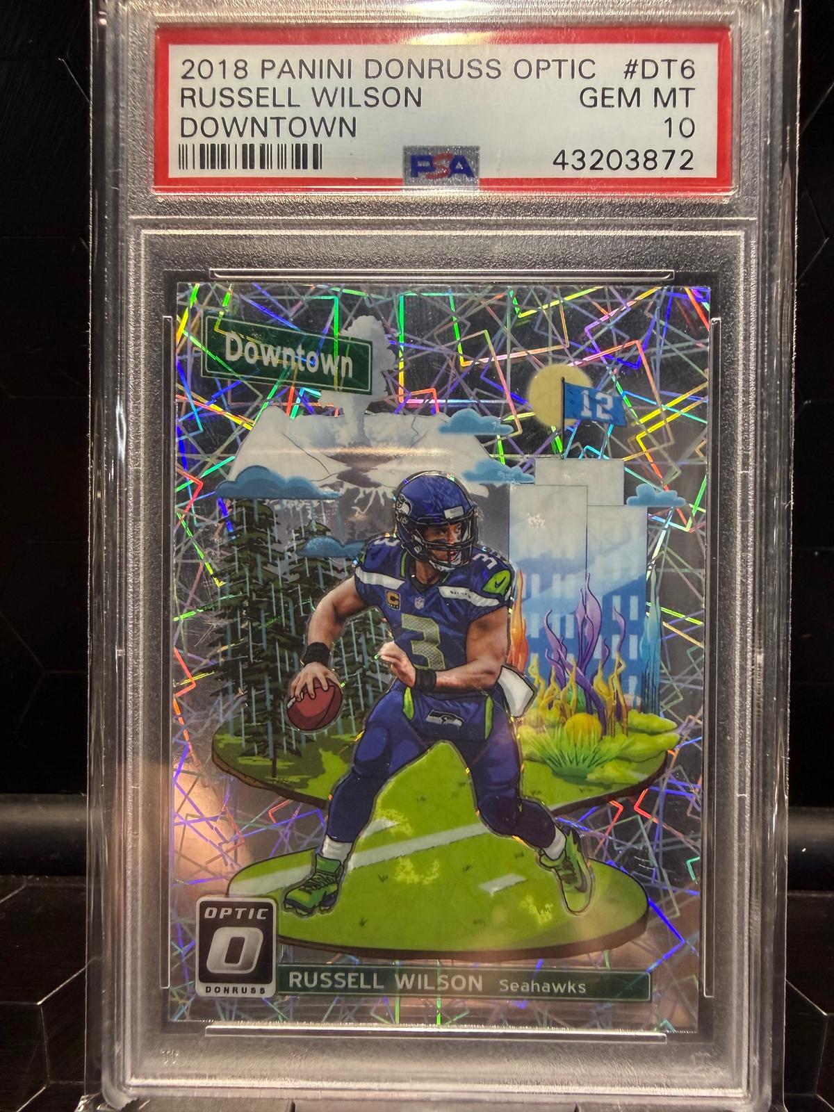 2018 Panini Donruss Optic Russell Wilson #DT-6 Downtown! SSP PSA 10