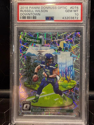 2018 Panini Donruss Optic Russell Wilson #DT-6 Downtown! SSP PSA 10