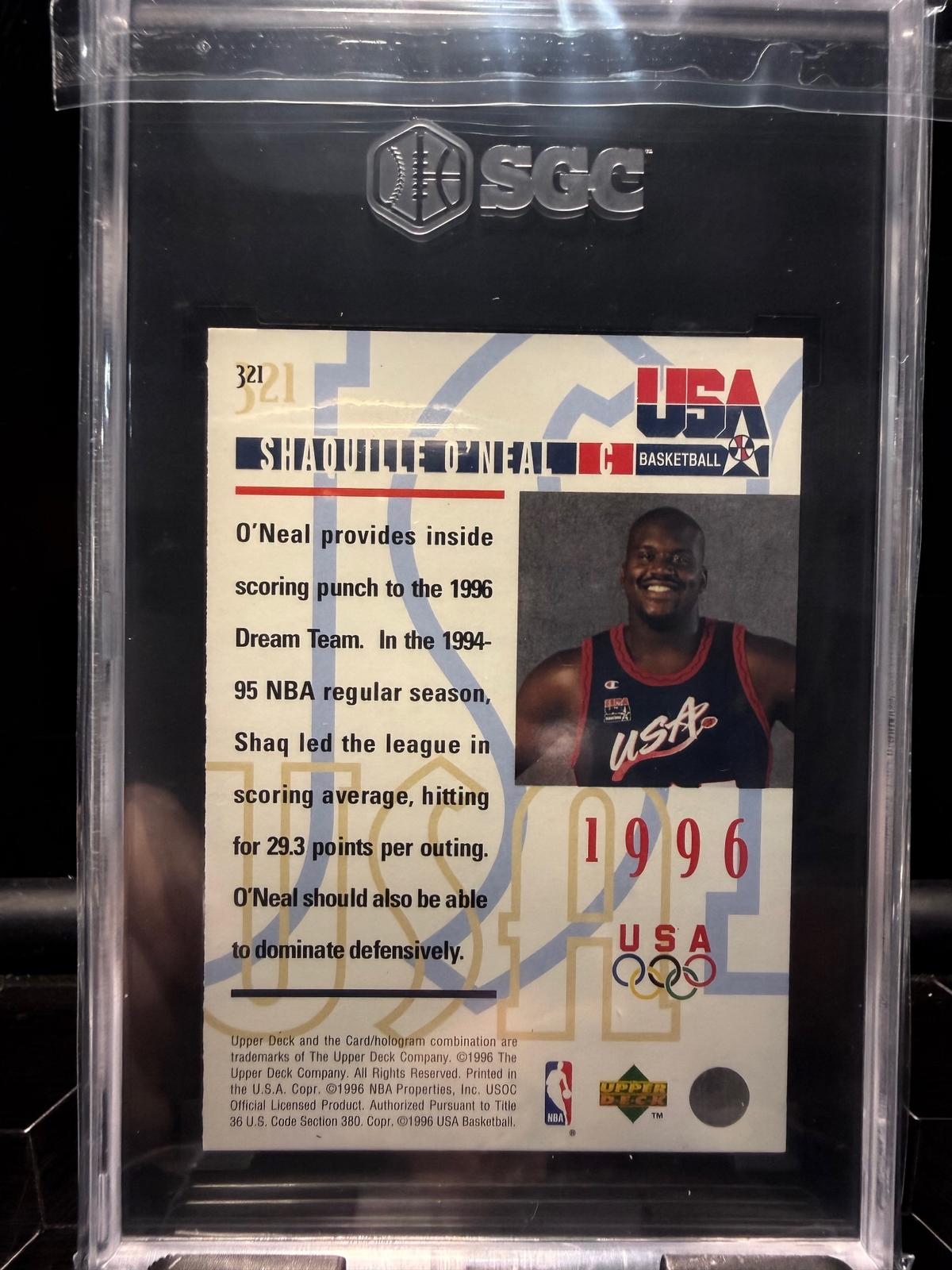 1995-96 Upper Deck #321 Shaquille O'Neal US Olympic Team SGC 9.5