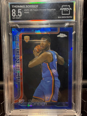 2025-26 Topps Chrome #265 Thomas Sorber Basketball Refractor Arena Club 8.5