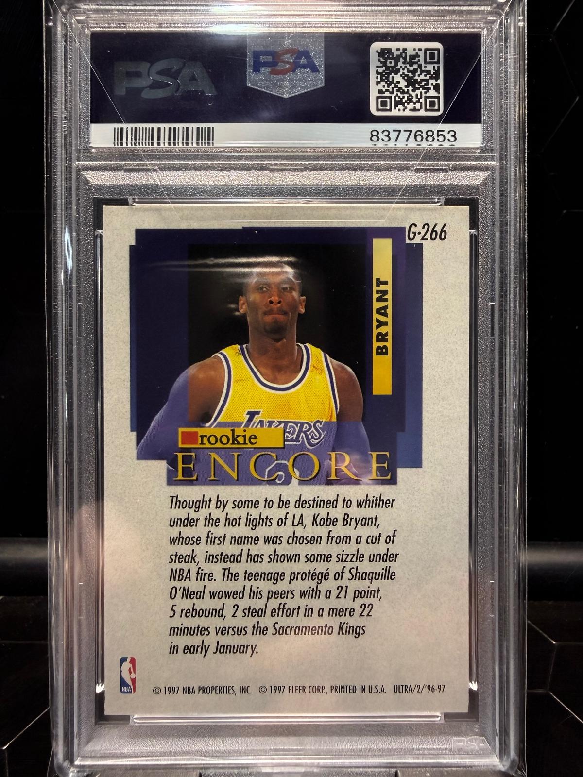 1996-97 Ultra #G-266 Kobe Bryant Gold Medallion PSA 8
