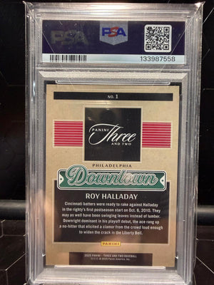 2025 Panini Three and Two #1 Roy Halladay Downtown PSA 8