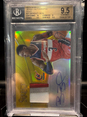 2013–14 Panini Select Bradley Beal #27 Jersey Autographs Gold 10/10 BGS 9.5