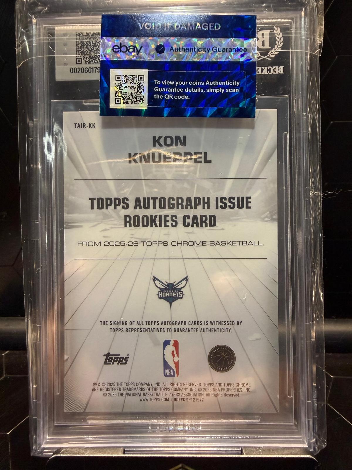 2025-26 Topps Chrome #TAIR-KK Kon Knueppel Auto RC BGS 9