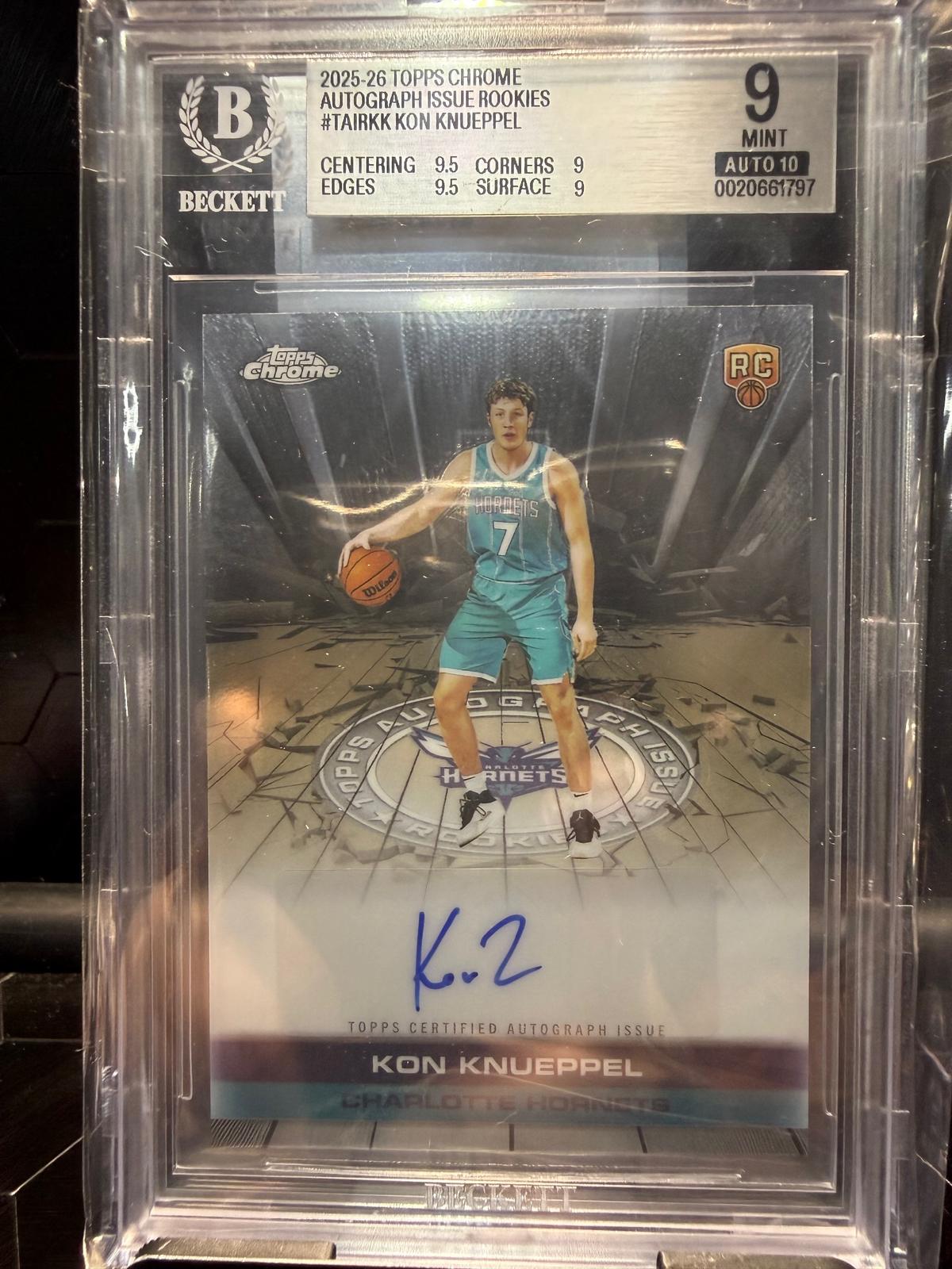 2025-26 Topps Chrome #TAIR-KK Kon Knueppel Auto RC BGS 9