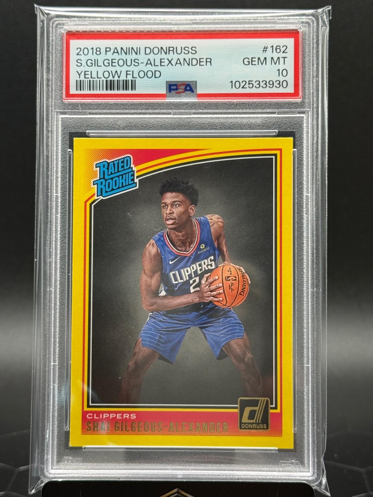 2018-19 Panini Donruss #162 Shai Gilgeous-Alexander Yellow Flood PSA 10
