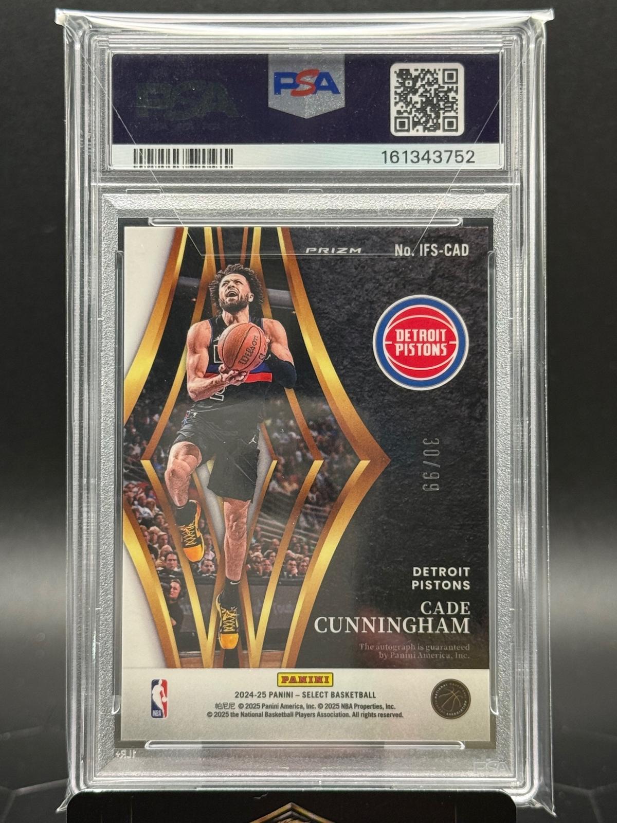 2024-25 Select Cade Cunningham IFS-CAD In Flight Sig Red Prizm /99 PSA 10