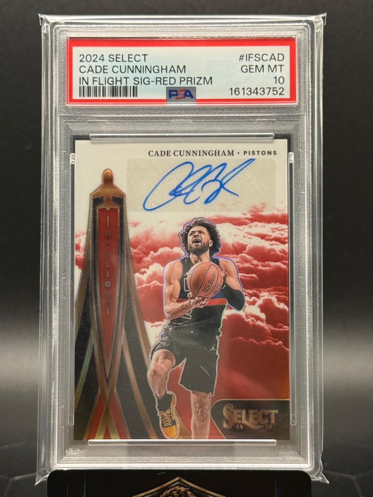 2024-25 Select Cade Cunningham IFS-CAD In Flight Sig Red Prizm /99 PSA 10