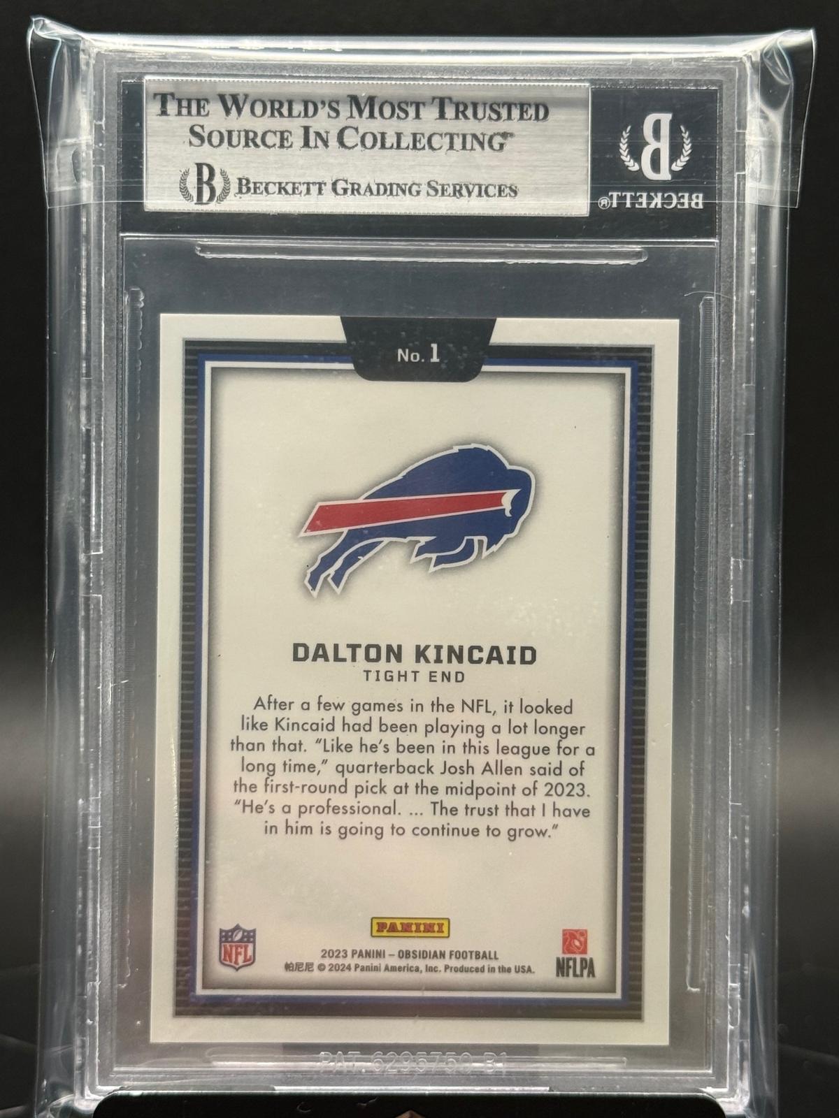 2023 Panini Obsidian #1 Black Color Blast Dalton Kincaid BGS 9