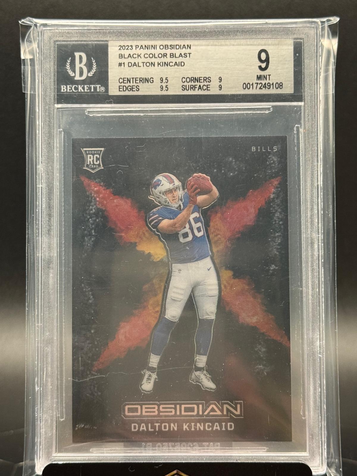 2023 Panini Obsidian #1 Black Color Blast Dalton Kincaid BGS 9