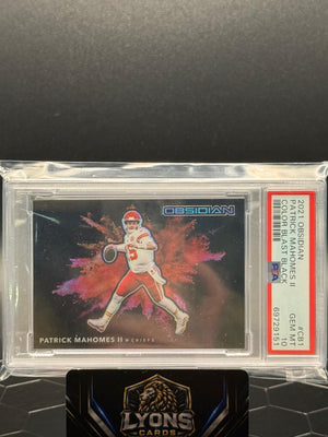 2021 Panini Obsidian Patrick Mahomes II #CB-1 Black Color Blast SSP PSA 10