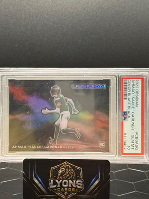 2022 Obsidian Ahmad “Sauce” Gardner #CBB-ASG Black Color Blast RC PSA 10
