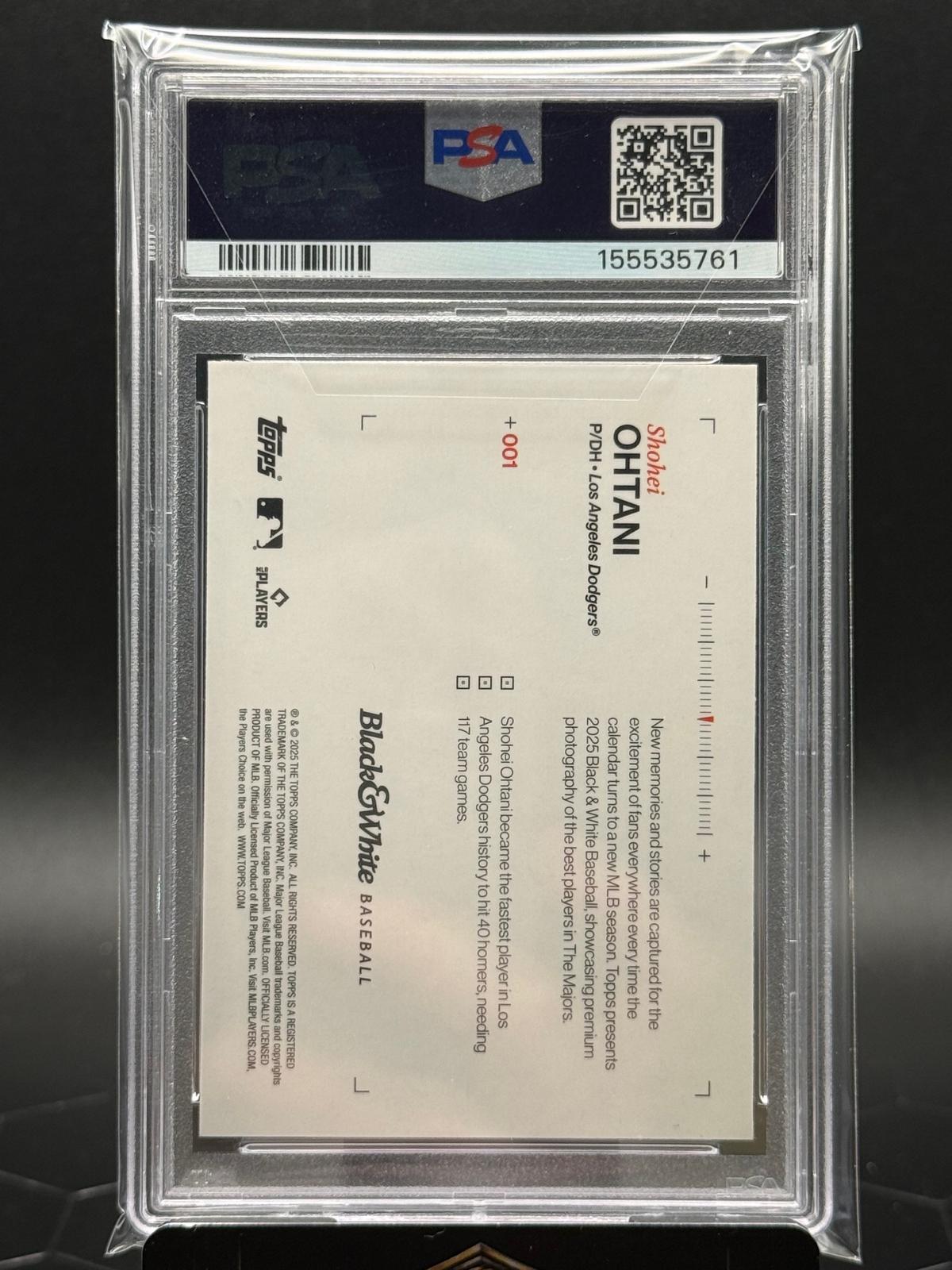 2025 Topps Black & White #1 Shohei Ohtani PSA 10