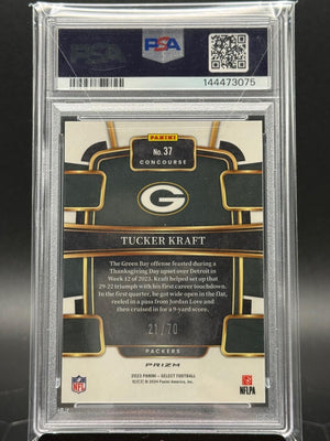 2023 Panini Select #37 Tucker Kraft Dragon Scale Prizm /70 PSA 10