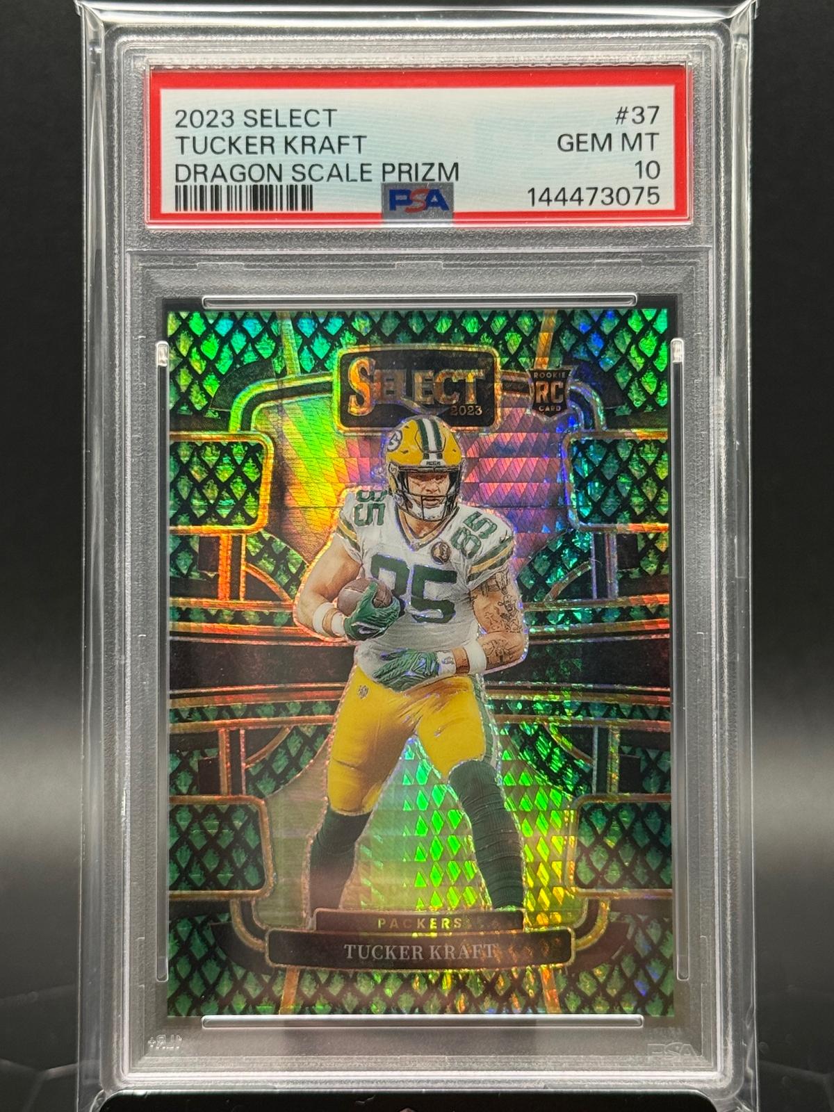 2023 Panini Select #37 Tucker Kraft Dragon Scale Prizm /70 PSA 10