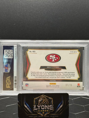 2024 Panini Select #465 Brock Purdy Gold Dragon Scale /15 PSA 10