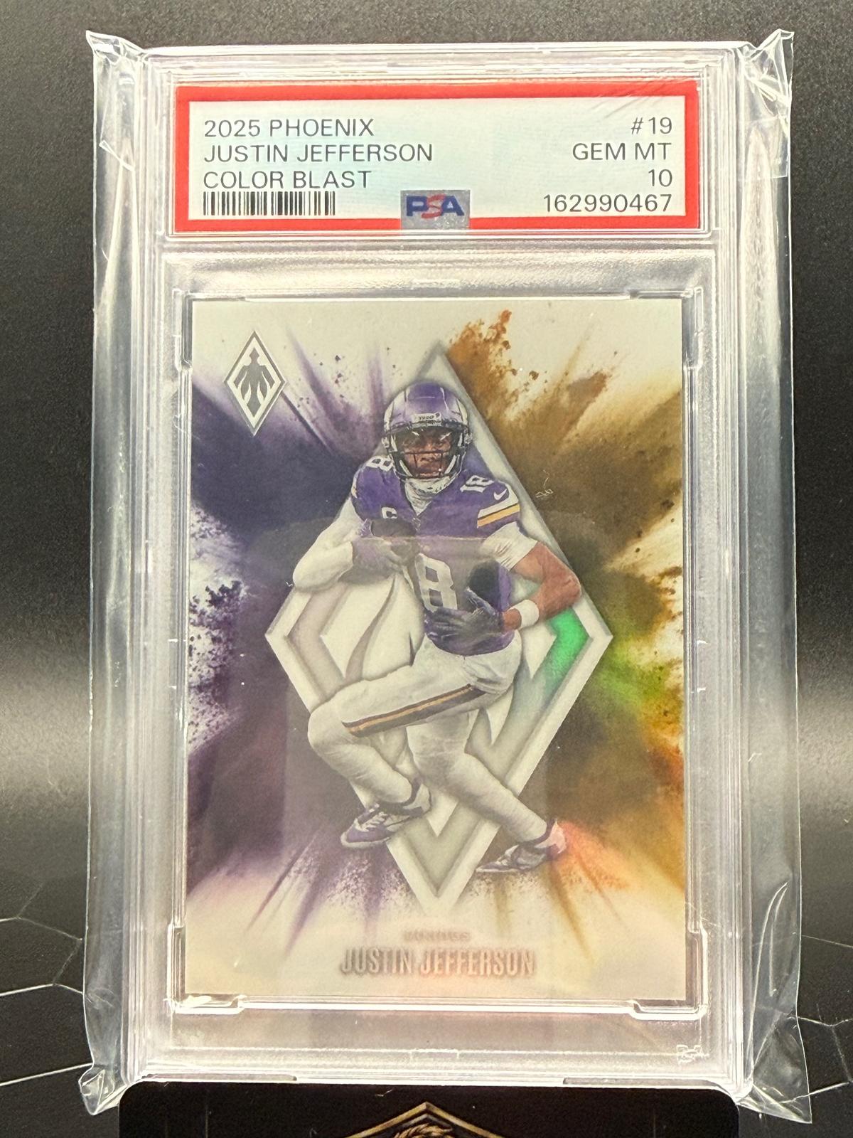 2025 Panini Phoenix #19 Justin Jefferson Color Blast PSA 10