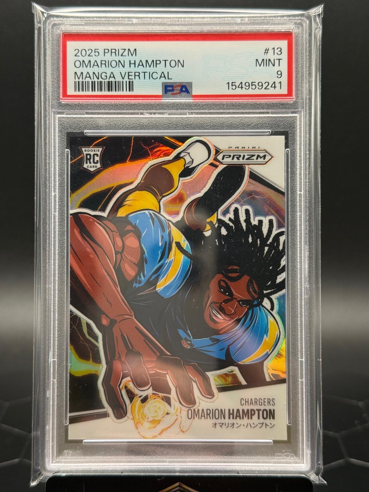 2025 Panini Prizm Omarion Hampton #13 Manga Vertical SSP RC PSA 9