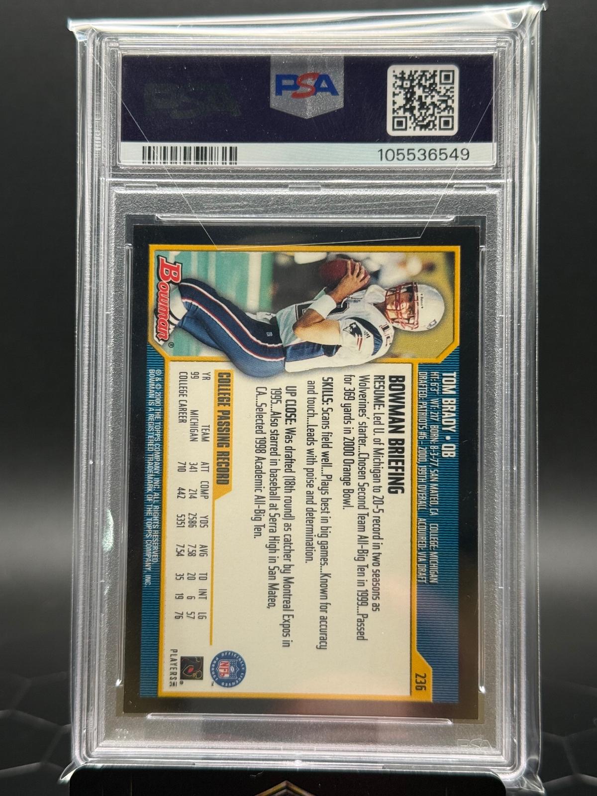 2000 Bowman Tom Brady #236 RC PSA 7