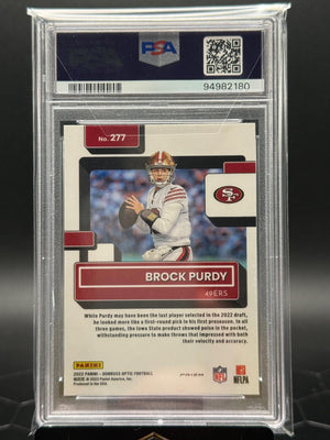 2022 Panini Donruss Optic Brock Purdy #277 Red Hyper RC PSA 10