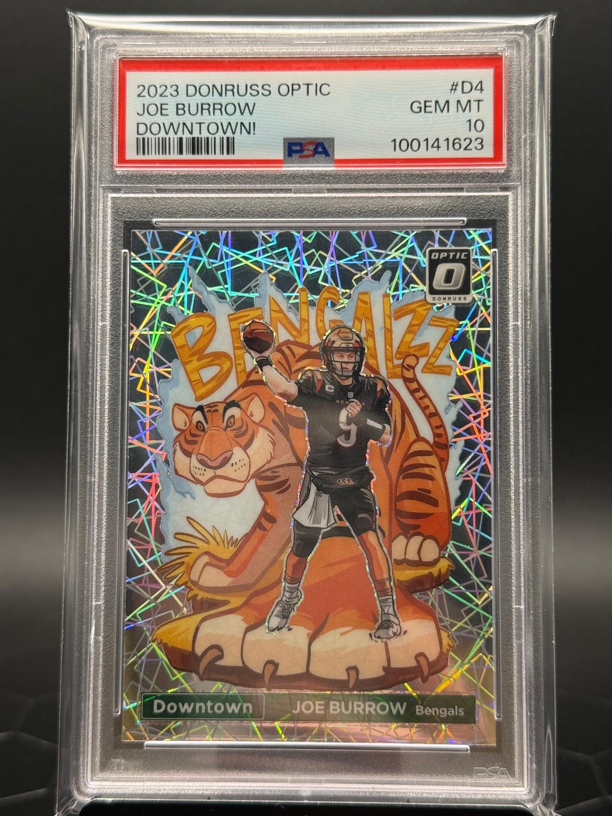 2023 Panini Donruss Optic Joe Burrow #D-4 Downtown SSP PSA 10