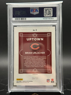 2025 Panini Donruss Optic Brian Urlacher #3 Uptown White Pandora /25 PSA 10