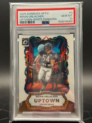 2025 Panini Donruss Optic Brian Urlacher #3 Uptown White Pandora /25 PSA 10