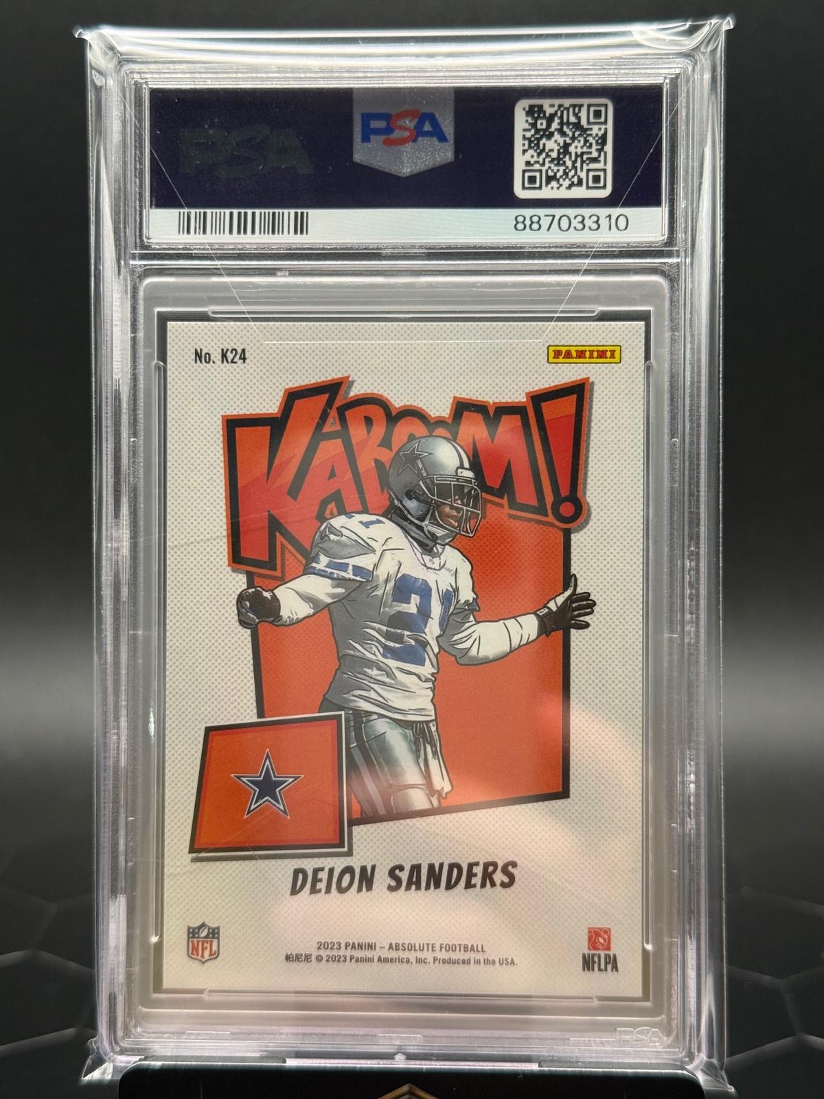2023 Panini Absolute Deion Sanders #K24 Vertical Kaboom! SSP PSA 10