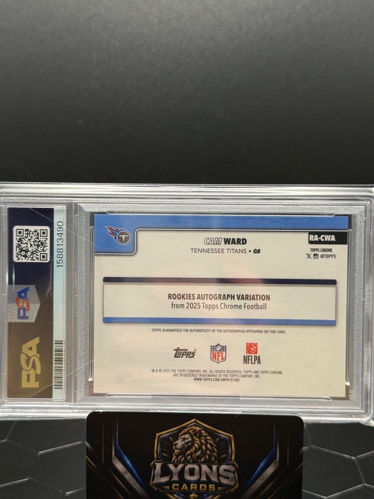 2025 Topps Chrome #CWA Cam Ward Rookies Auto Pink Lava /250 PSA 9