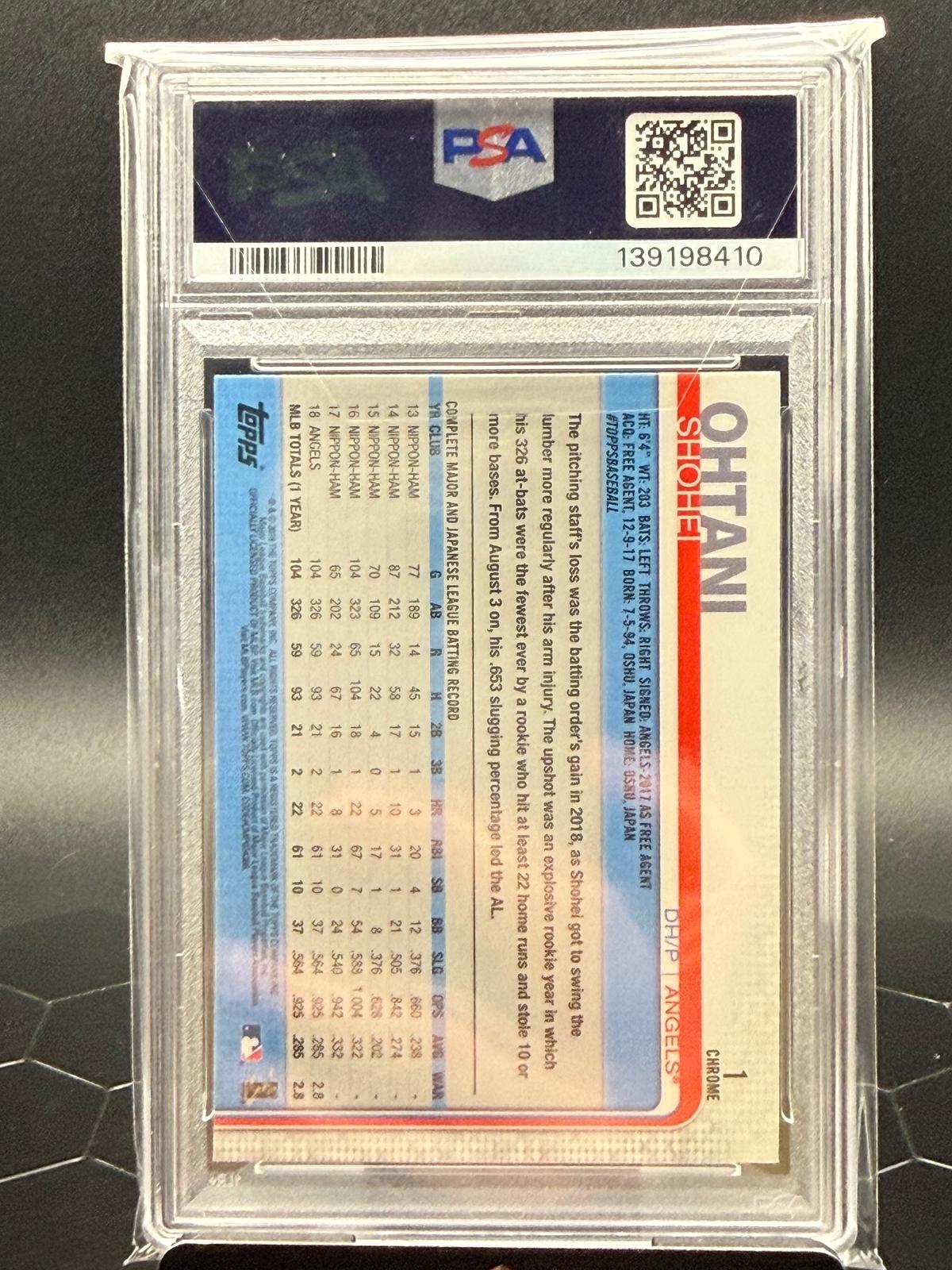 2019 Topps Chrome #1 Shohei Ohtani Prism Refractor PSA 9